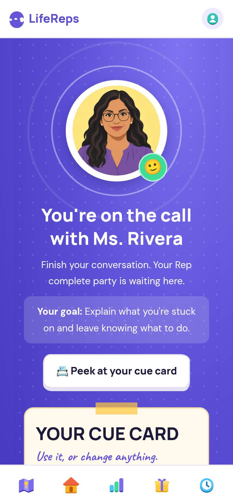 On a call with an AI teacher in LifeReps