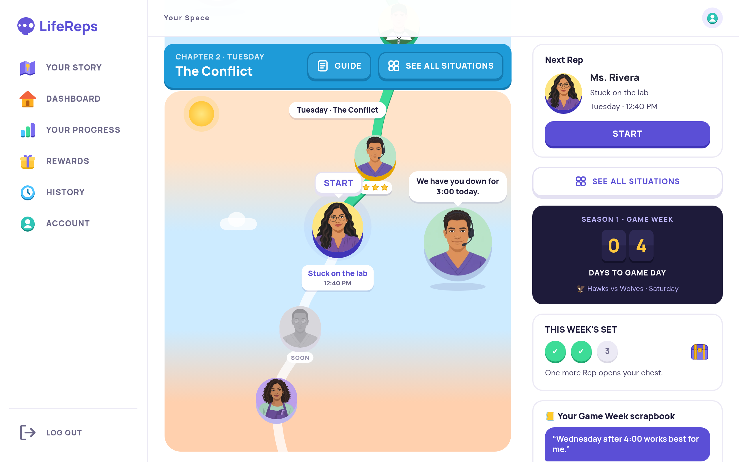The LifeReps Situations map