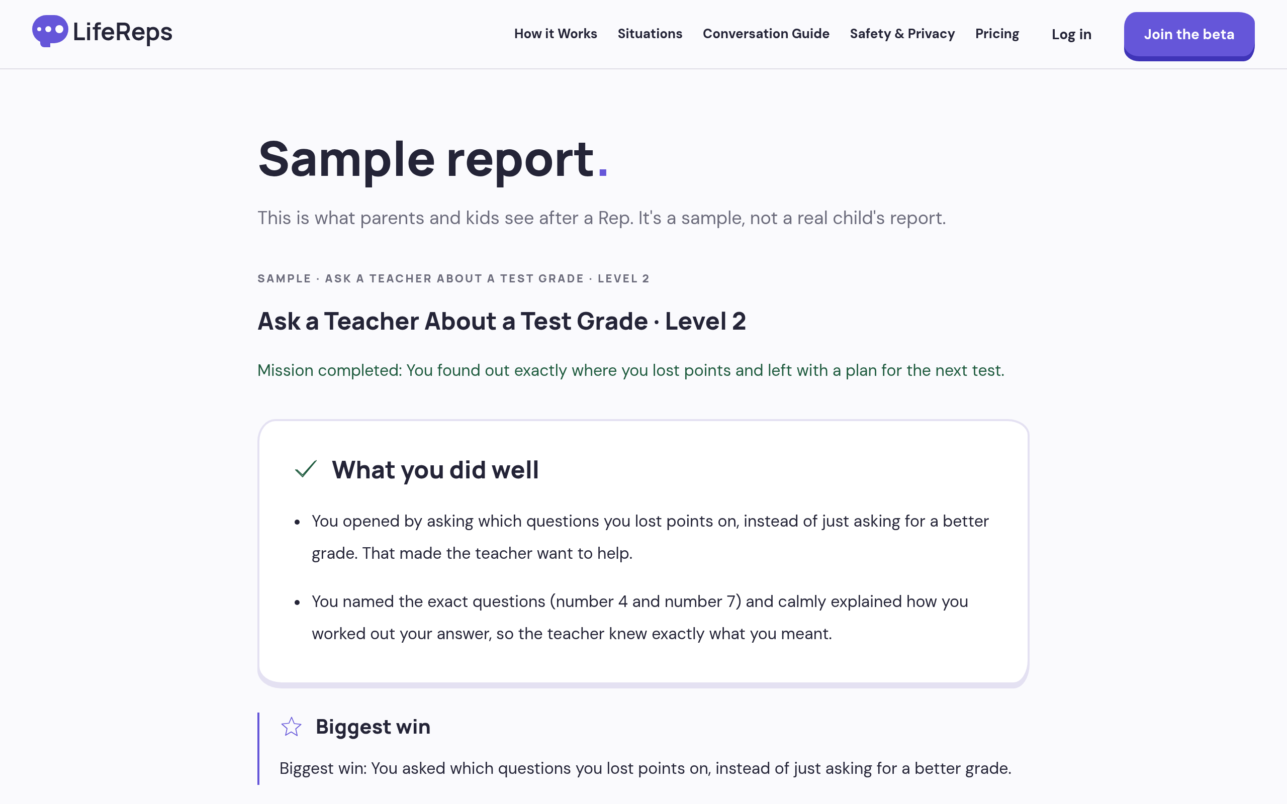 Parent report